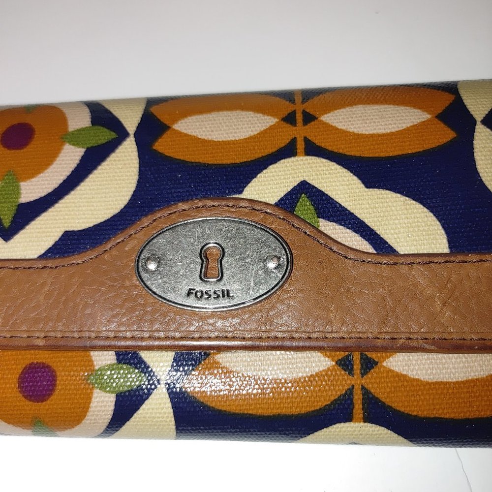 Fossil Leather Multi Compartments Wallet Multicol… - image 2